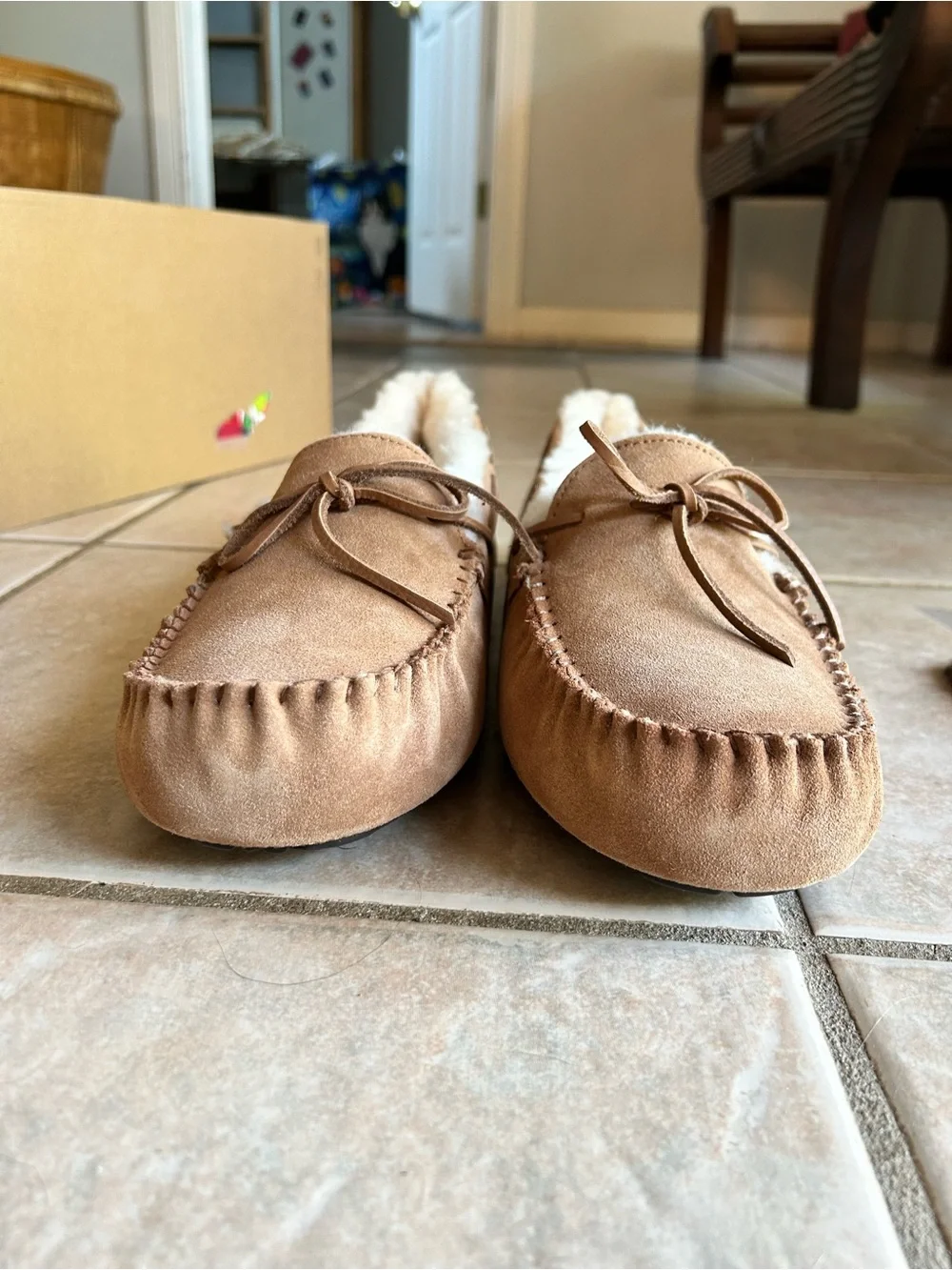 UGG Men’s Chestnut Suede Lined Moccasin Slippers